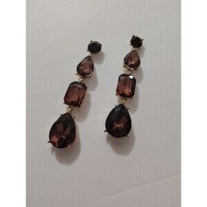 Zaxie Golden Brown Glass Drop Earrings